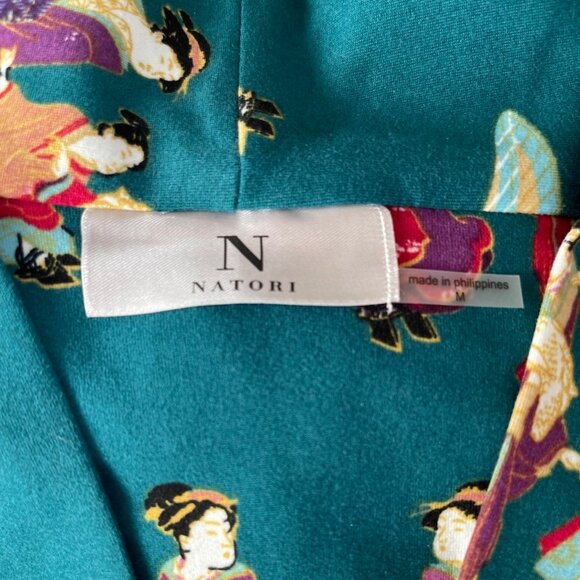 N. NATORI "Geisha" Cozy Knit Dark Green Long Robe is New with Tags! Size MEDIUM - Picture 7 of 10